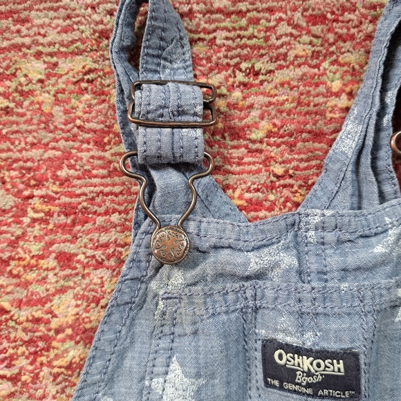 24 month Oshkosh B'Gosh Shorteralls /Blue Star Shorteralls / Chambray overalls - Picture 3 of 4